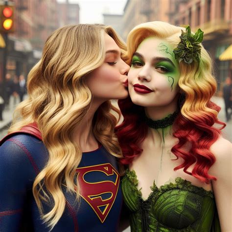 poison ivy kisses supergirl.